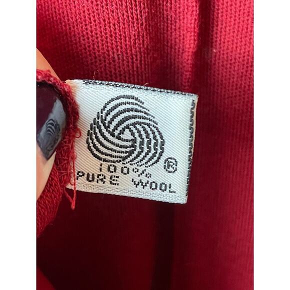 Vintage Mark Eisen Red Mock Neck Long Sleeve 100% Wool Sweater Women's Size L - Picture 6 of 7